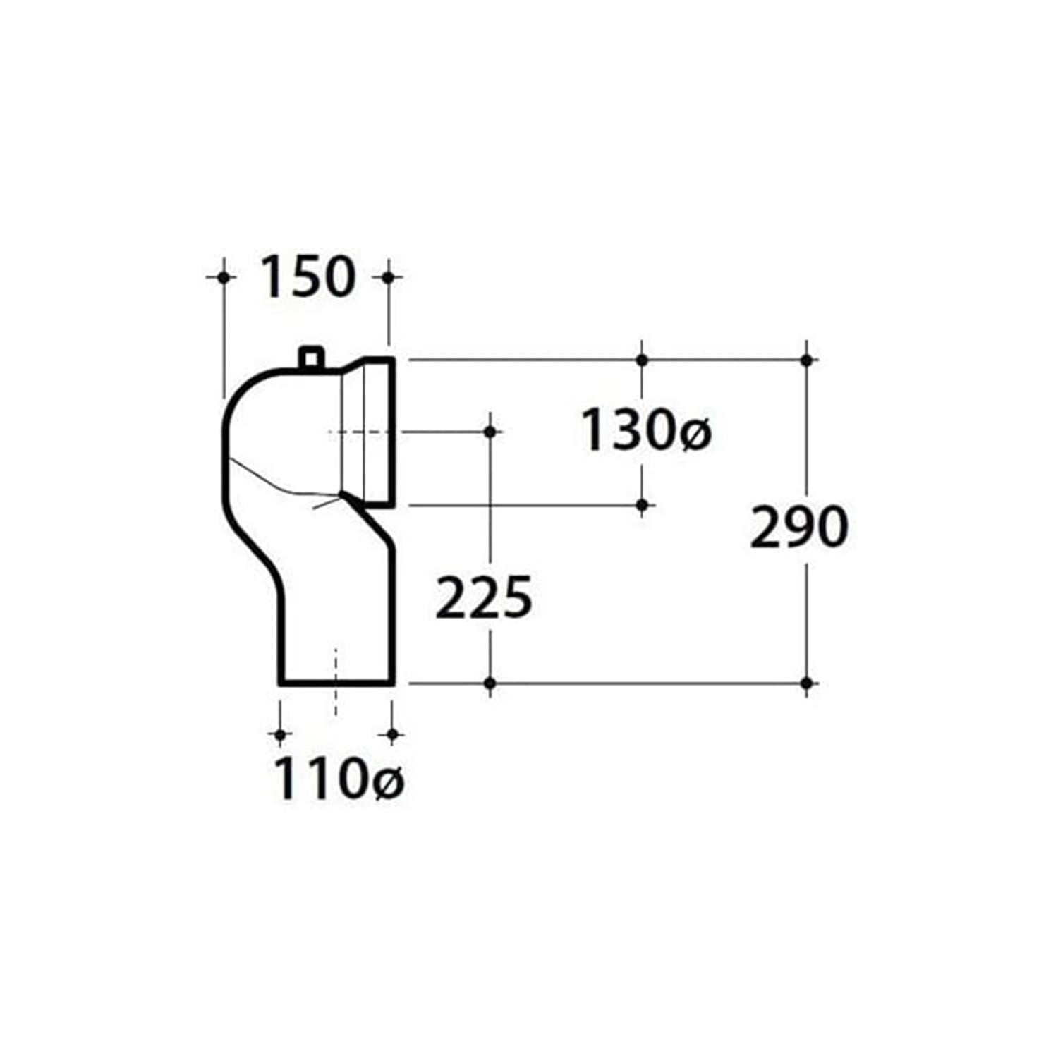 Curva tecnica scarico a pavimento à¸130/100 mm Ceramica Globo by CeramicStore | Lo specialista del tuo bagno