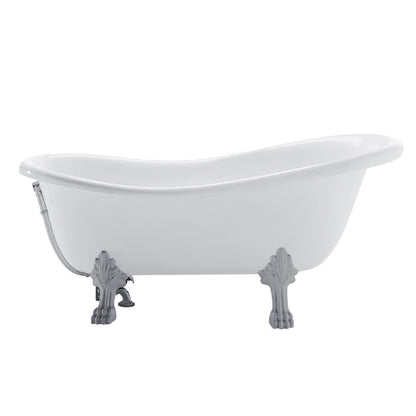 Vasca da bagno con piedi Globo serie Paestum 170x80 - Bianco/Cromo by CeramicStore | Lo specialista del tuo bagno