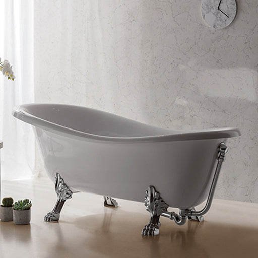 Vasca da bagno con piedi Globo serie Paestum 170x80 - Bianco/Cromo by CeramicStore | Lo specialista del tuo bagno