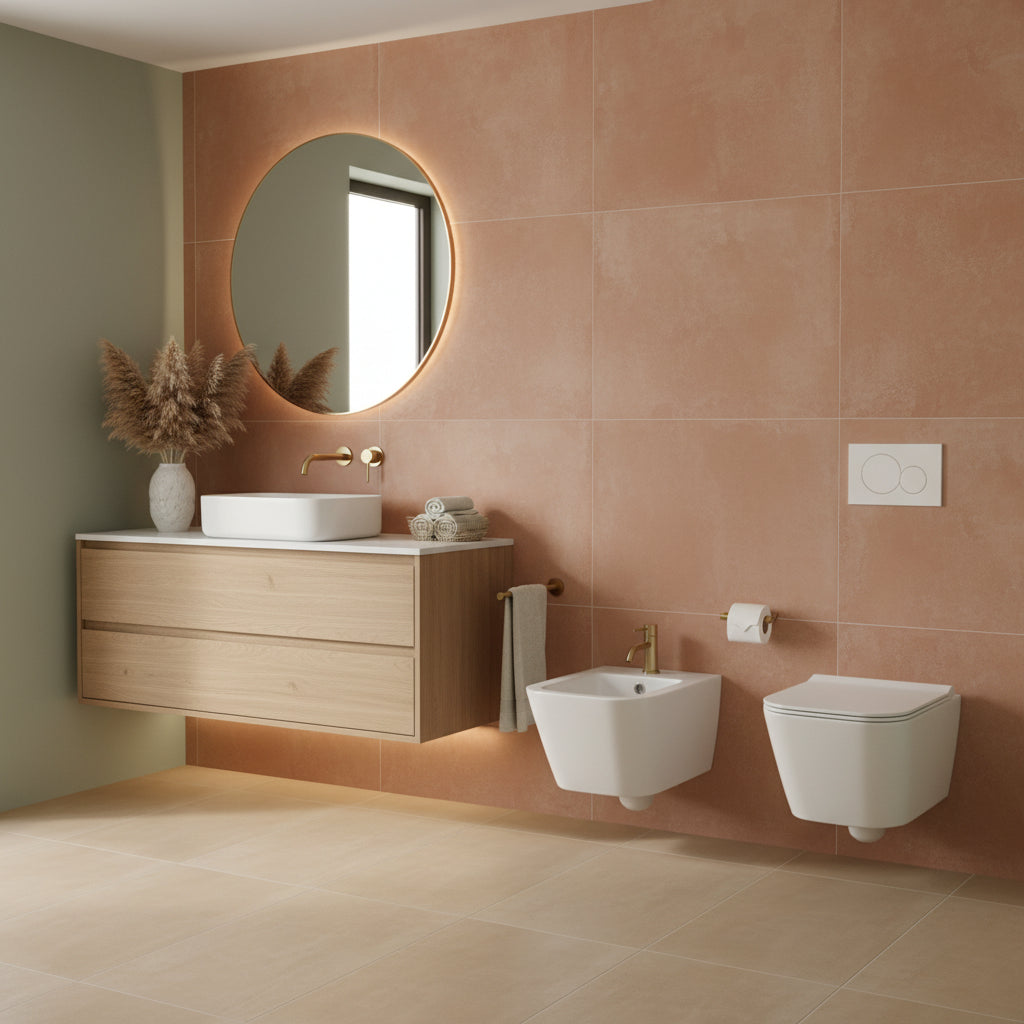 Sanitari Sospesi Ceramica Globo Stone 45 WC + BIDET + SEDILE SOFT CLOSE