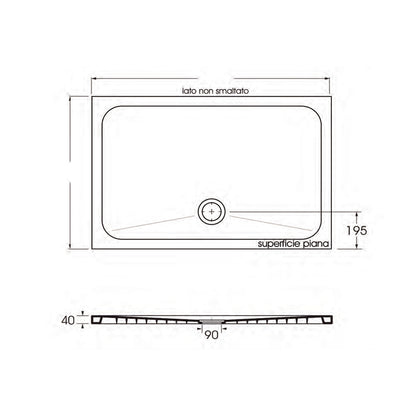 Piatto doccia cotone in ceramica 70x100cm linea Rapid