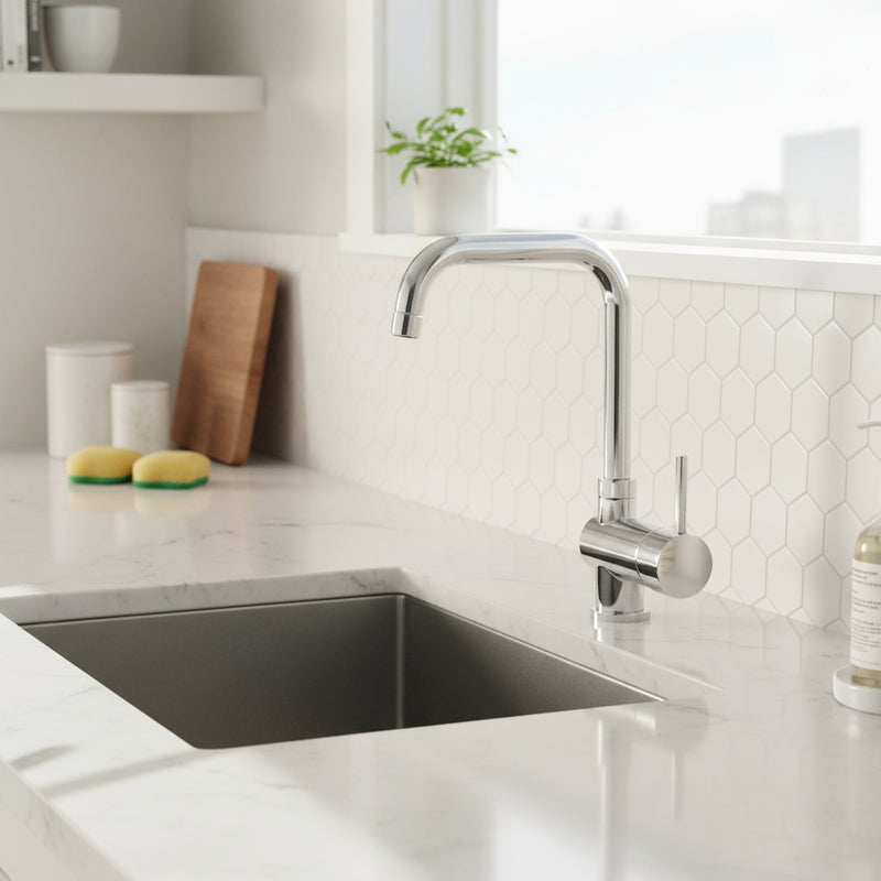 Miscelatore per lavello sottofinestra Artis collezione Moderni in ottone cromato by CeramicStore | Lo specialista del tuo bagno