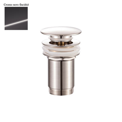 Scarico Click Clack senza troppo pieno in ottone cromo nero by CeramicStore | Lo specialista del tuo bagno