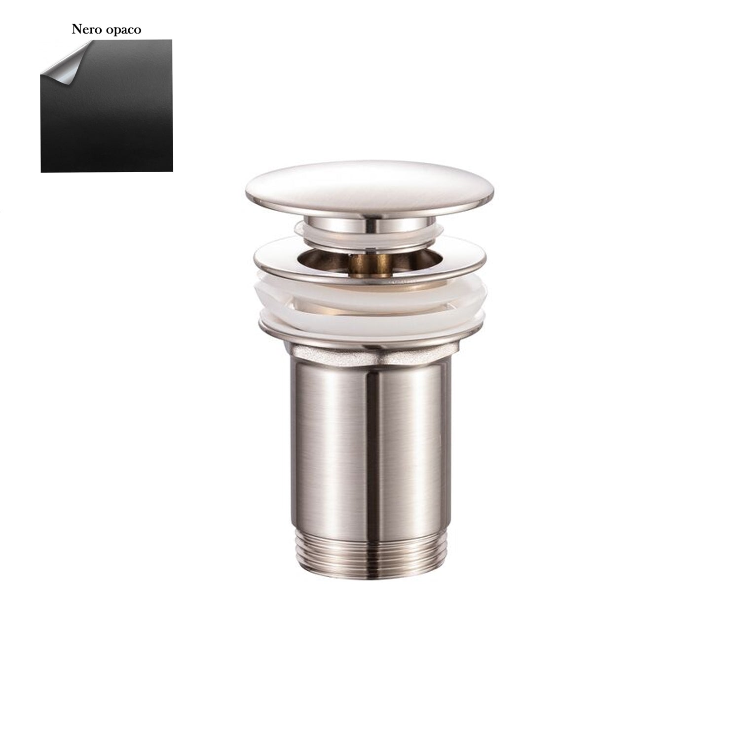 Scarico Click Clack senza troppo pieno in ottone nero opaco by CeramicStore | Lo specialista del tuo bagno
