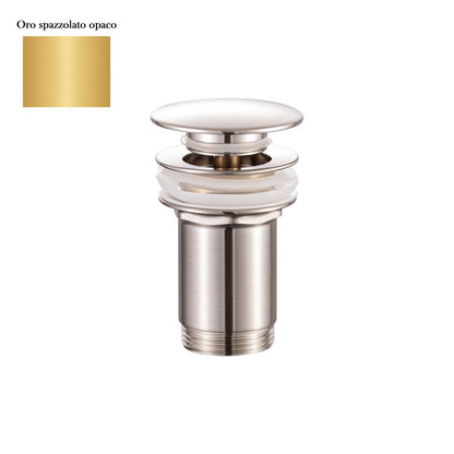 Scarico Click Clack senza troppo pieno in ottone oro spazzolato opaco by CeramicStore | Lo specialista del tuo bagno