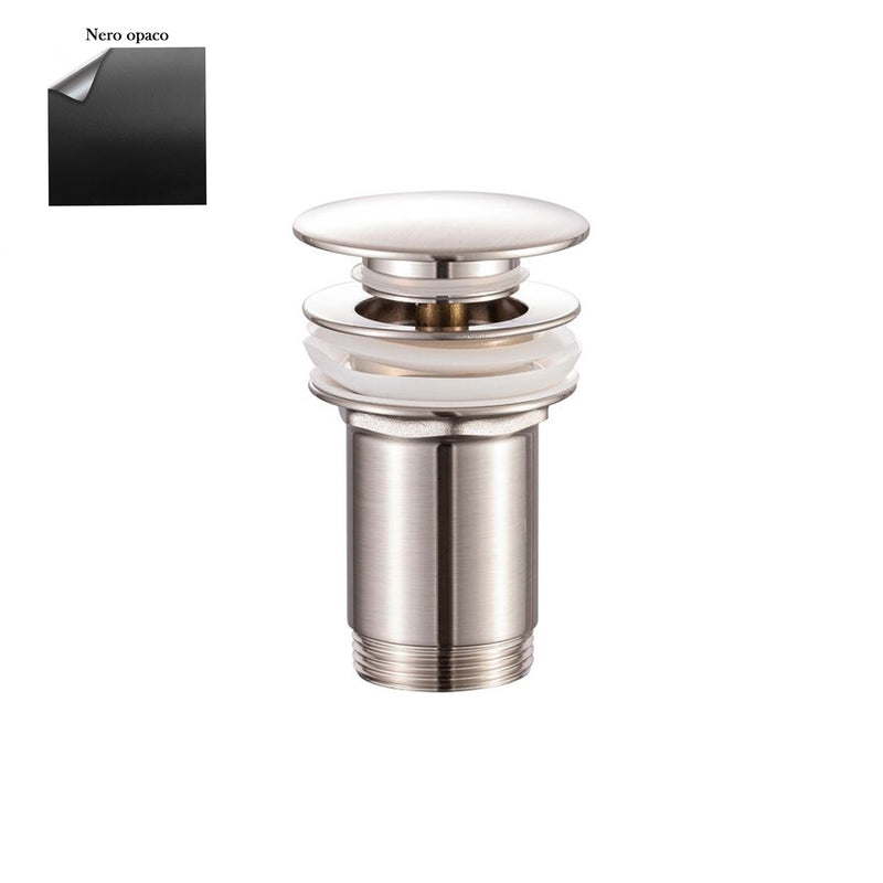 Scarico Click Clack con troppo pieno in ottone nero opaco by CeramicStore | Lo specialista del tuo bagno