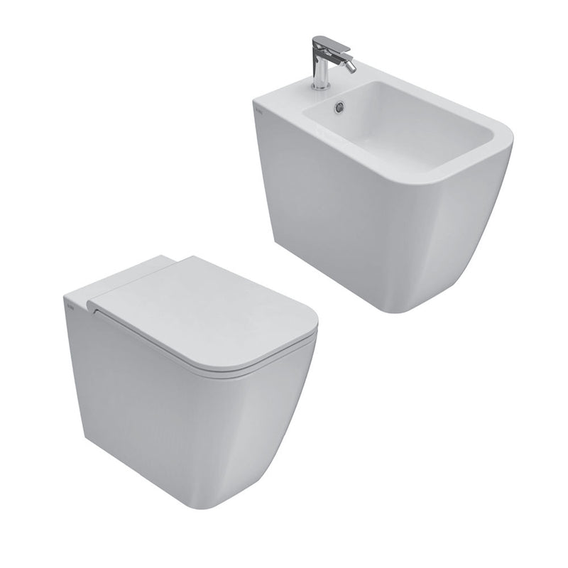 Sanitari Filo parete Ceramica Globo Stone 56 Multi scarico traslato con Sedile soft close