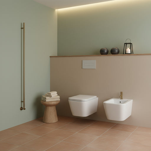 Sanitari Sospesi Ceramica Globo Stone 56 WC + BIDET + SEDILE SOFT CLOSE