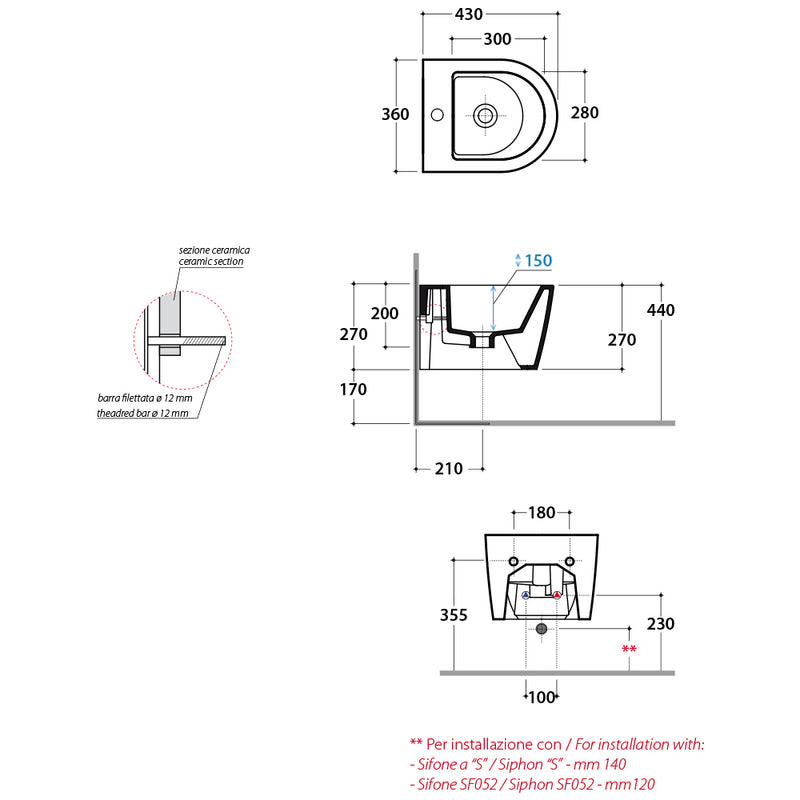 Sanitari Sospesi Ceramica Globo Forty3 cm 43 WC + BIDET + SEDILE SOFT CLOSE by CeramicStore | Lo specialista del tuo bagno