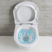 Sanitari Sospesi senza brida Ceramica Globo 4ALL  WC + BIDET + SEDILE