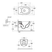 Sanitari Sospesi senza brida Ceramica Globo 4ALL  WC + BIDET + SEDILE SOFT CLOSE