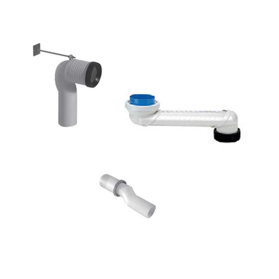 Kit per sanitari scarico MULTI 2.0 per distanza da 7 a 31 cm con curva, raccordo per scarico e raccordo eccentrico by CeramicStore | Lo specialista del tuo bagno