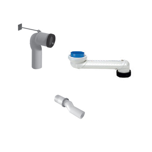 Kit per sanitari scarico MULTI 2.0 per distanza da 7 a 31 cm con curva, raccordo per scarico e raccordo eccentrico by CeramicStore | Lo specialista del tuo bagno