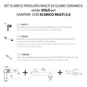 Kit per sanitari scarico MULTI 2.0 per distanza da 7 a 31 cm con curva, raccordo per scarico e raccordo eccentrico by CeramicStore | Lo specialista del tuo bagno