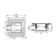 Piletta in abs con griglia in acciaio inox 15x15 con scarico orizzontale by CeramicStore | Lo specialista del tuo bagno