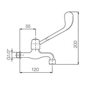Rubinetto miscelatore lavabo a muro con leva clinica by CeramicStore | Lo specialista del tuo bagno