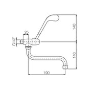 Rubinetto miscelatore lavabo a muro con leva clinica e canna orientabile by CeramicStore | Lo specialista del tuo bagno