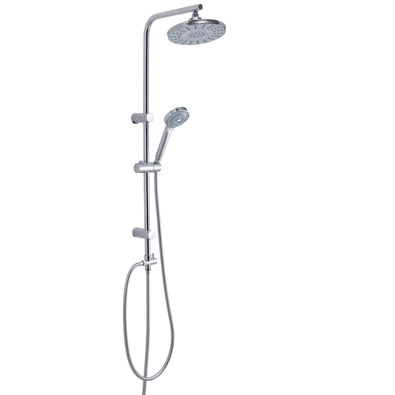 Colonna doccia regolabile con led tre colori per cromoterapia, soffione tondo, doccetta monogetto e deviatore modello Light 00 di Gedy - 100 cm/Cromo by CeramicStore | Lo specialista del tuo bagno