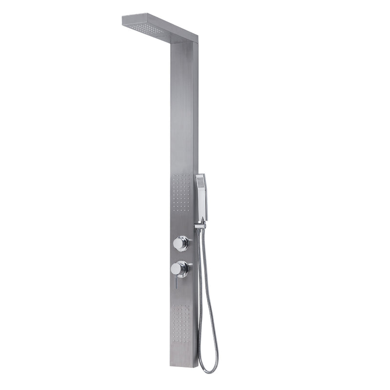 Pannello doccia multifunzione con cascata e miscelatore termostatico modello CASCADE PLUS 00 finitura inox - Spazzolato by CeramicStore | Lo specialista del tuo bagno