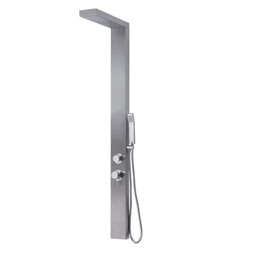 Pannello doccia multifunzione con cascata e miscelatore termostatico modello CASCADE PLUS 00 finitura inox - Spazzolato by CeramicStore | Lo specialista del tuo bagno