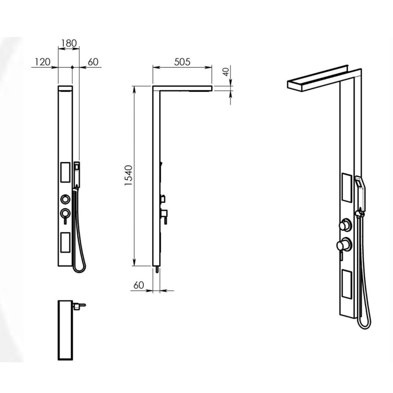 Pannello doccia multifunzione con cascata modello CASCADE 00 finitura inox - Spazzolato by CeramicStore | Lo specialista del tuo bagno