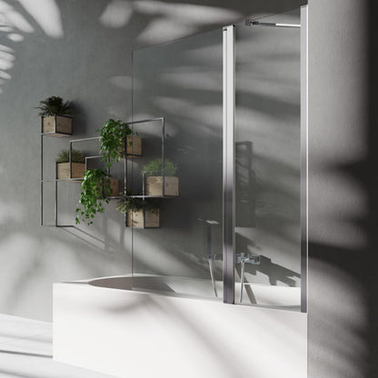 Parete Vasca a due pannelli cm 95 in cristallo trasparente da 6 mm temperato modello Rea di Vanita Docce by CeramicStore | Lo specialista del tuo bagno