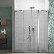 Composizione doccia in linea con apertura battente reversibile per nicchia da 70+90 cm modello Demetra in cristallo trasparente 6 mm by CeramicStore | Lo specialista del tuo bagno