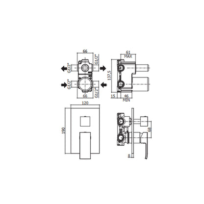 Miscelatore incasso doccia 2 uscite Paffoni serie Elle - Steel Looking by CeramicStore | Lo specialista del tuo bagno