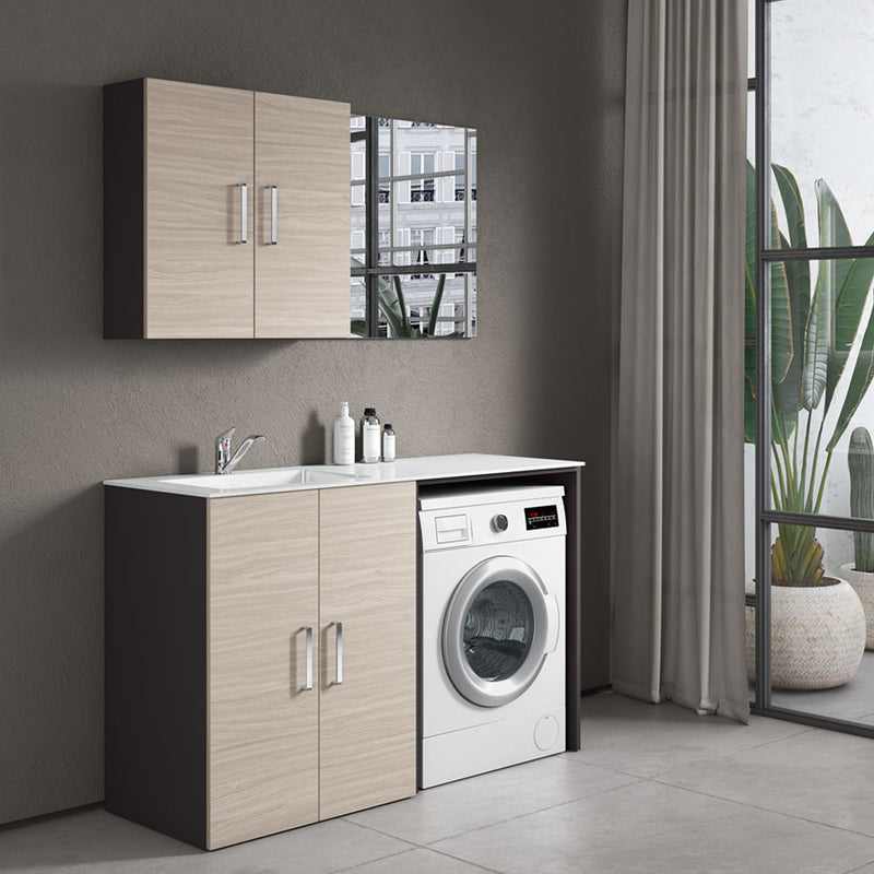 Composizione Mobili Lavanderia Area51-07 con lavatoio, modulo lavatrice e pensile - Olmo Rousseau by CeramicStore | Lo specialista del tuo bagno