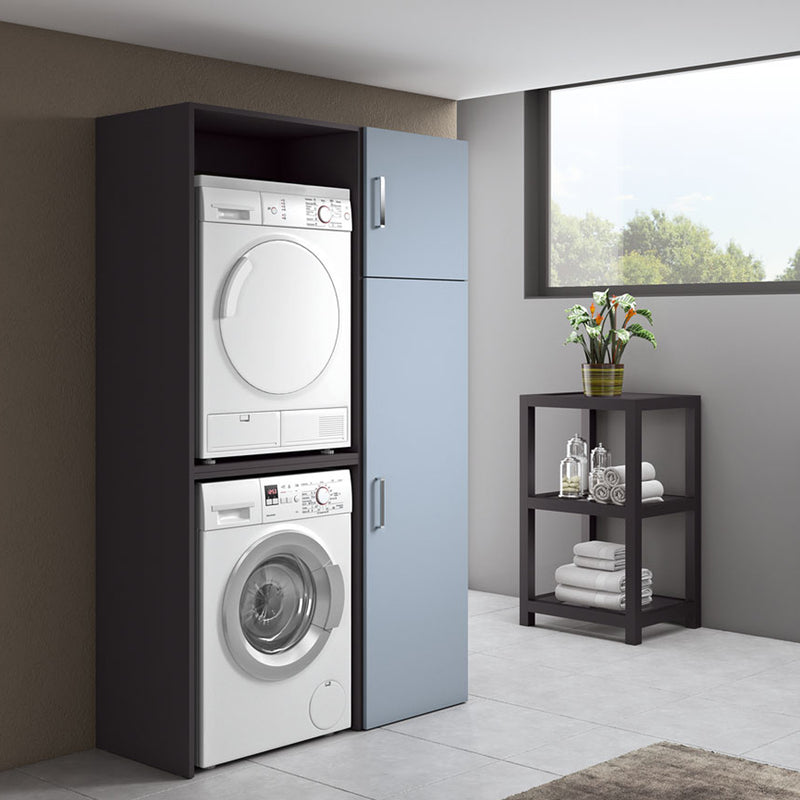 Composizione Mobili Lavanderia Area51-10 con moduli lavatrice ed asciugatrice e colonna - Indaco Laccato Opaco by CeramicStore | Lo specialista del tuo bagno