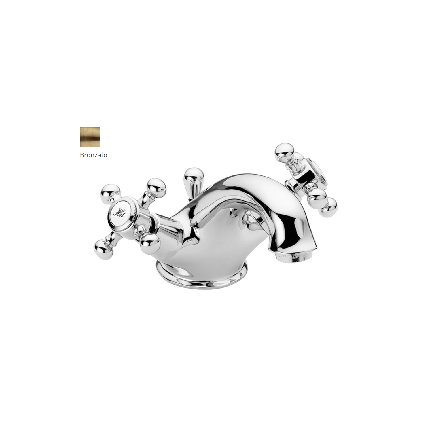 Monoforo lavabo Retrà² con scarico automatico Paffoni serie Viola - Bronzato by CeramicStore | Lo specialista del tuo bagno