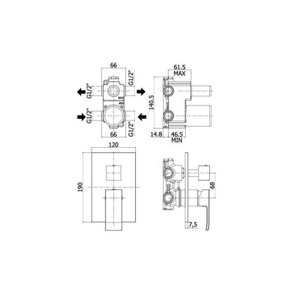 Miscelatore incasso doccia deviatore con 2 Uscite serie Level modello LES018ST/M Steel looking Paffoni by CeramicStore | Lo specialista del tuo bagno