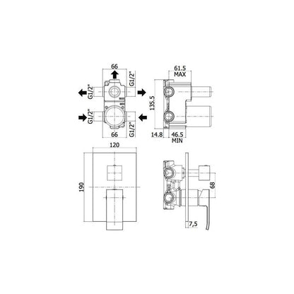 Miscelatore incasso doccia deviatore con 3 Uscite seria Level modello LES019CR/M cromo Paffoni by CeramicStore | Lo specialista del tuo bagno