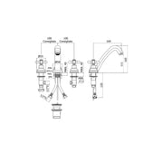 Batteria lavabo a 3 fori senza scarico Paffoni serie Viola - Bronzato by CeramicStore | Lo specialista del tuo bagno
