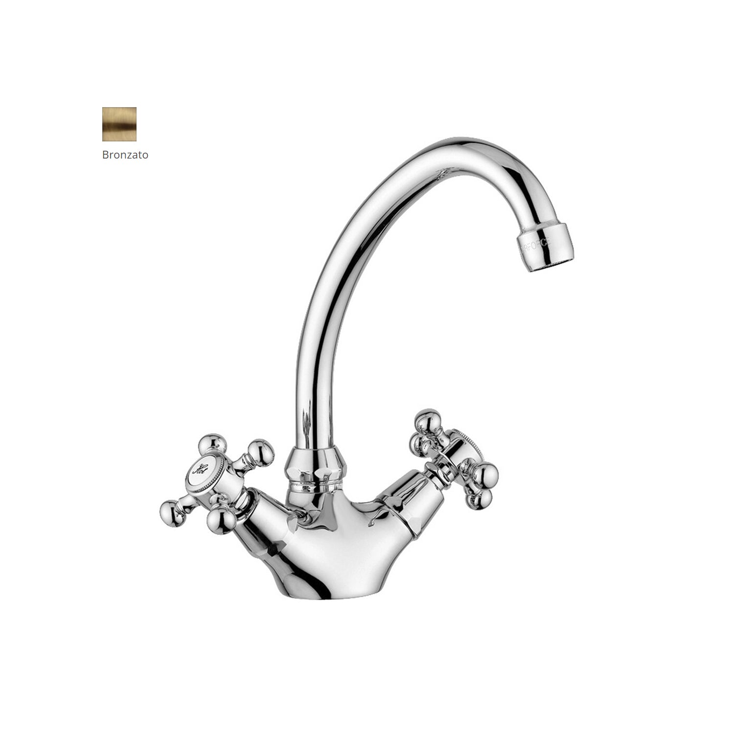 Monoforo lavabo con canna orientabile Paffoni serie Viola - Bronzato by CeramicStore | Lo specialista del tuo bagno
