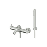 Miscelatore monocomando esterno per vasca con kit doccino RubiFlux serie Aria - Acciaio Satinato by CeramicStore | Lo specialista del tuo bagno
