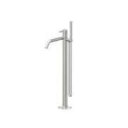 Miscelatore monocomando per vasca centro stanza con kit doccino RubiFlux serie Aria - Acciaio Satinato by CeramicStore | Lo specialista del tuo bagno