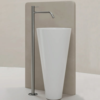 Miscelatore monocomando lavabo freestanding RubiFlux serie Aria - Acciaio Satinato by CeramicStore | Lo specialista del tuo bagno