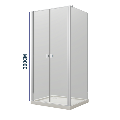 Box doccia DSense doppia battente 110cm h200cm vetro trasparente profili cromo by CeramicStore | Lo specialista del tuo bagno