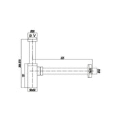 Sifone quadrato per lavabo RubiFlux serie Aria €“ Acciaio Satinato 316L by CeramicStore | Lo specialista del tuo bagno
