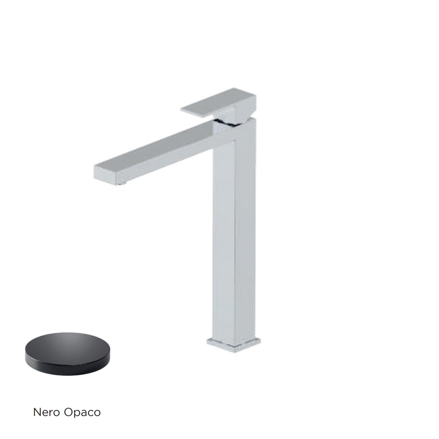 Miscelatore monocomando lavabo alto RubiFlux serie Rose - Nero Opaco by CeramicStore | Lo specialista del tuo bagno