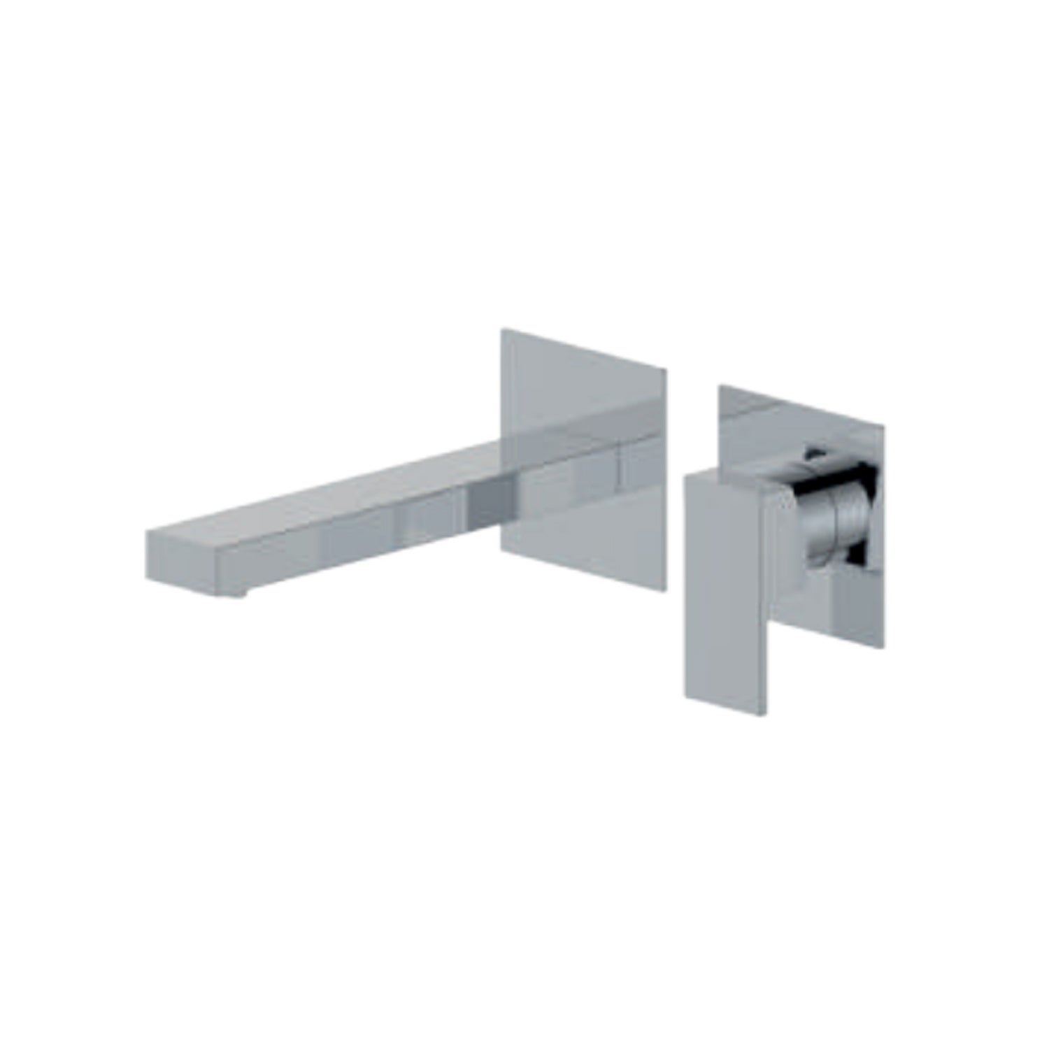 Miscelatore monocomando lavabo murale RubiFlux serie Rose canna 20 cm - Cromo by CeramicStore | Lo specialista del tuo bagno
