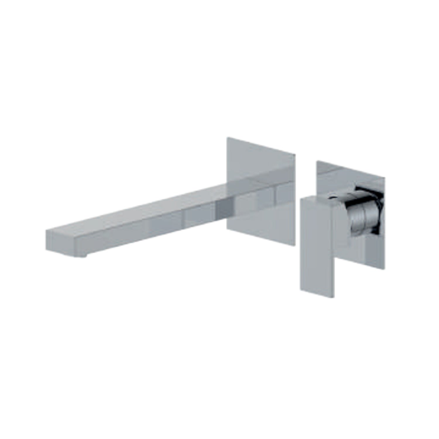 Miscelatore monocomando lavabo murale RubiFlux serie Rose canna 25 cm - Cromo by CeramicStore | Lo specialista del tuo bagno