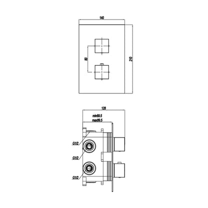 Miscelatore monocomando incasso termostatico con deviatore RubiFlux serie Rose - Cromo by CeramicStore | Lo specialista del tuo bagno