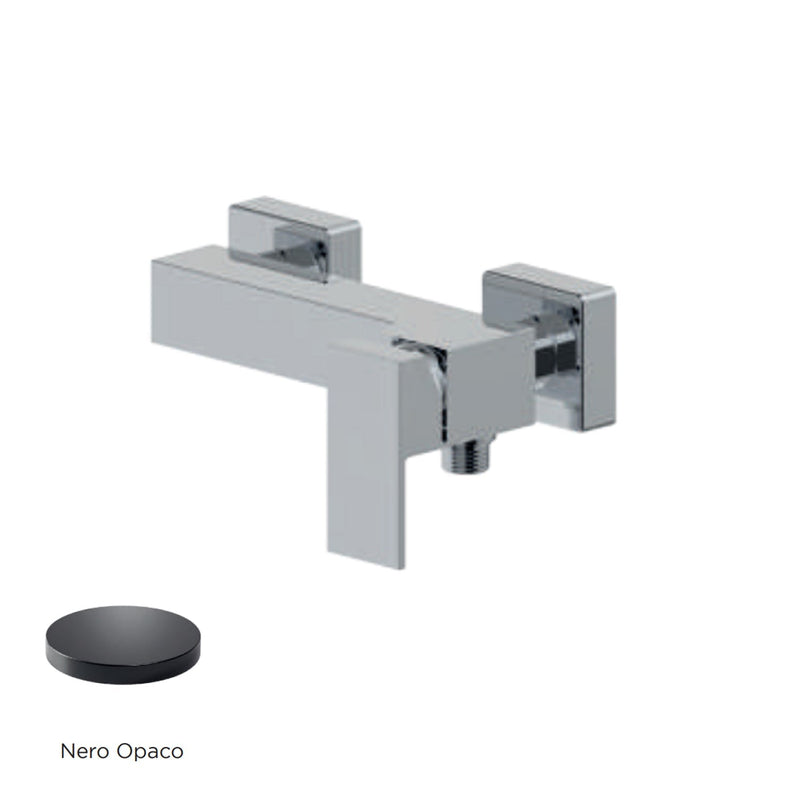 Mezclador monomando externo para ducha RubiFlux serie Rose - Negro Mate