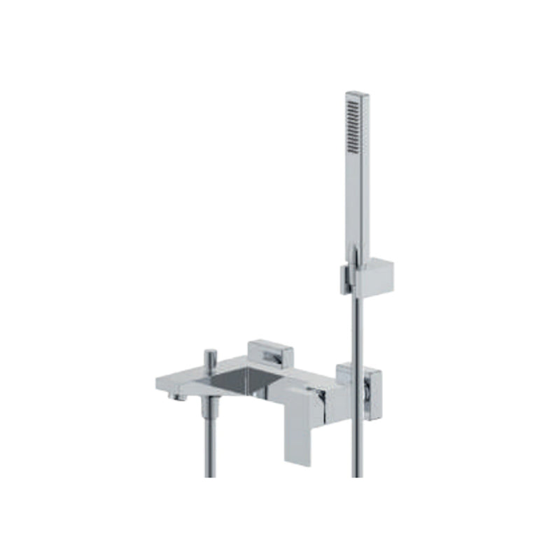 Miscelatore monocomando esterno per vasca con kit doccino RubiFlux serie Rose - Cromo