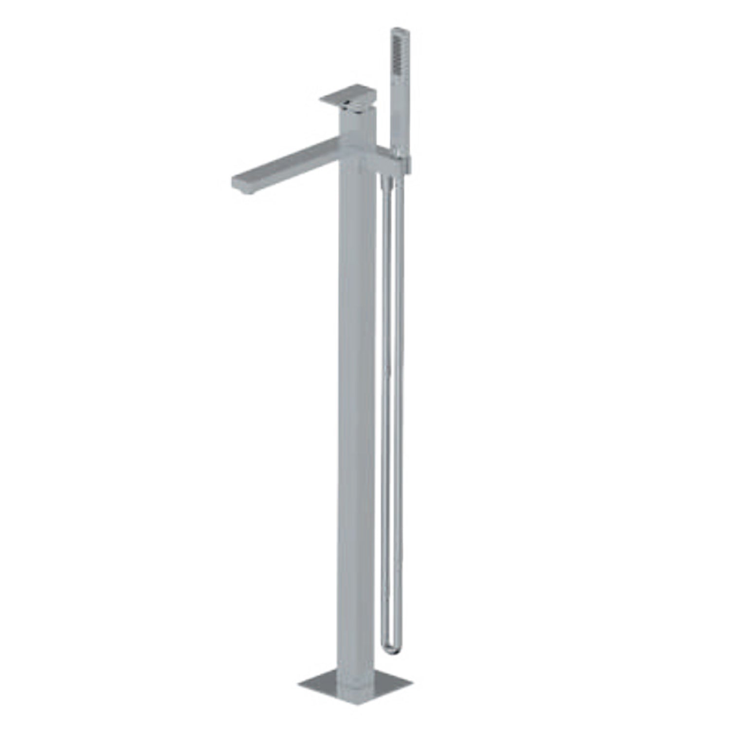 Miscelatore monocomando per vasca centro stanza con kit doccino RubiFlux serie Rose - Cromo by CeramicStore | Lo specialista del tuo bagno