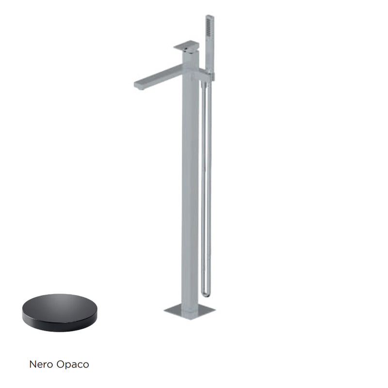 Miscelatore monocomando per vasca centro stanza con kit doccino RubiFlux serie Rose - Nero Opaco by CeramicStore | Lo specialista del tuo bagno