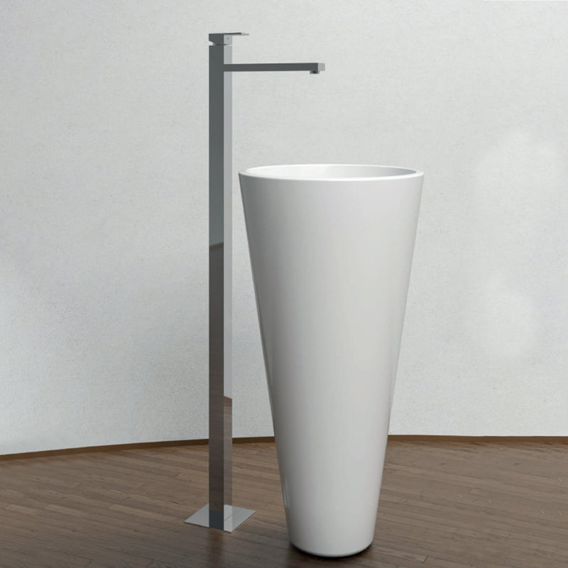 Miscelatore monocomando lavabo freestanding RubiFlux serie Rose - Nero Opaco