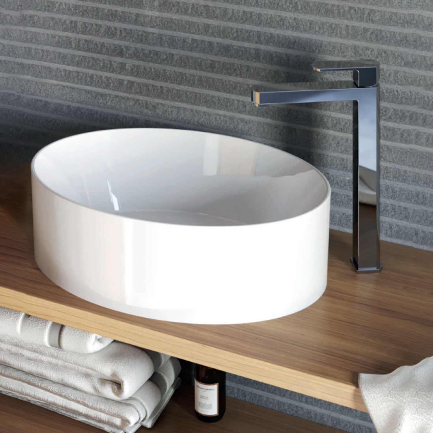 Miscelatore monocomando lavabo alto RubiFlux serie Dema - Nero Opaco by CeramicStore | Lo specialista del tuo bagno